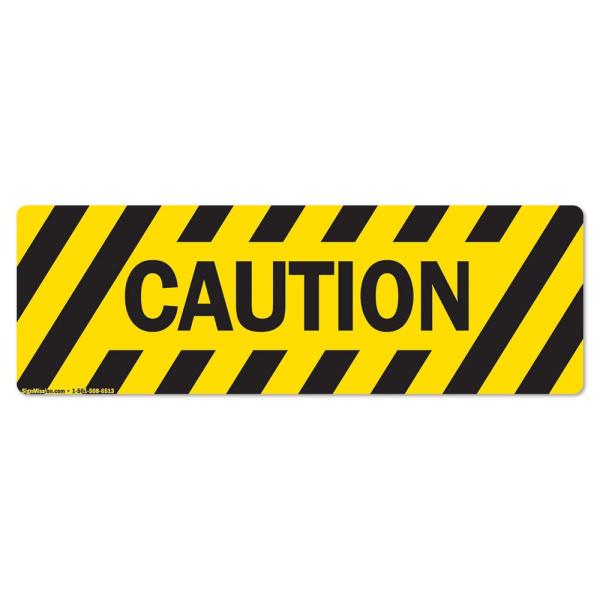Caution Non-Slip Floor Marker | 6 Pack of 6" X 18"...