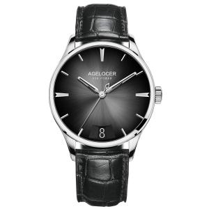 AGELOCER Men's Top Brand Ultra Thin Automatic Mechanical Colour Gradient Dial Calendar Watch (RI:4202A1)