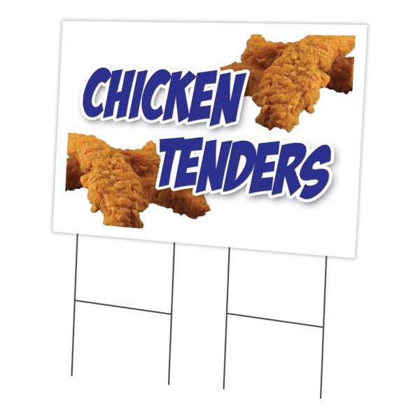 Chicken Tenders 24" x 36" Yard Sign ＆ Stake | Adve...