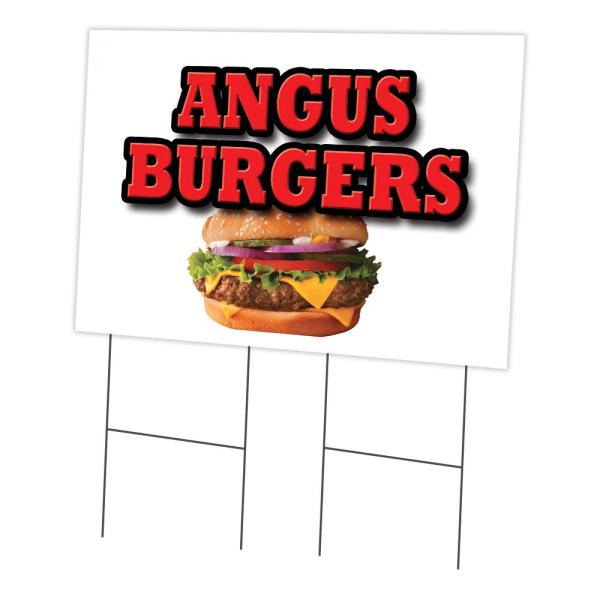 Angus Burgers 24" x 36" Yard Sign ＆ Stake | Advert...