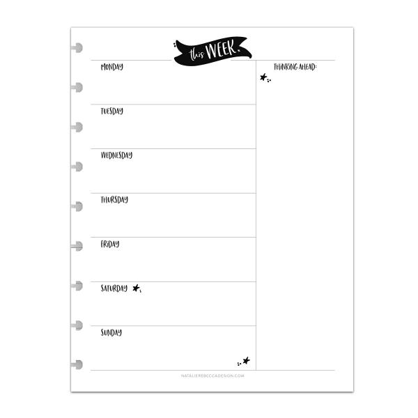 BetterNote This Week Refill Pages for Discbound No...