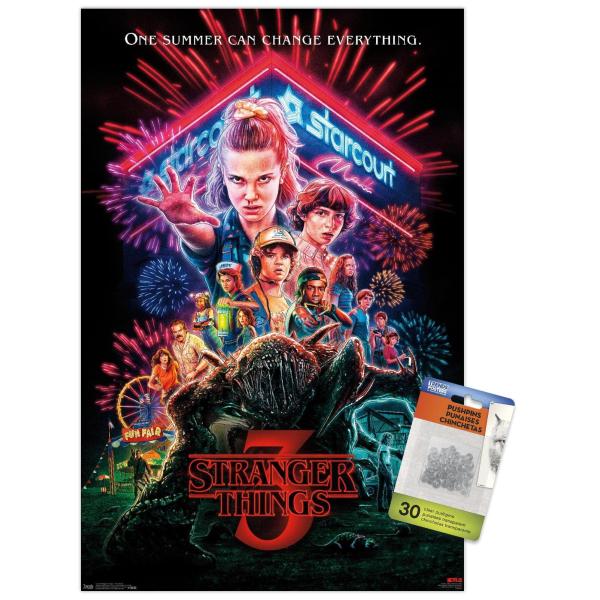 Netflix Stranger Things: シーズン3 - 1シート壁ポスター プッシュピン付...