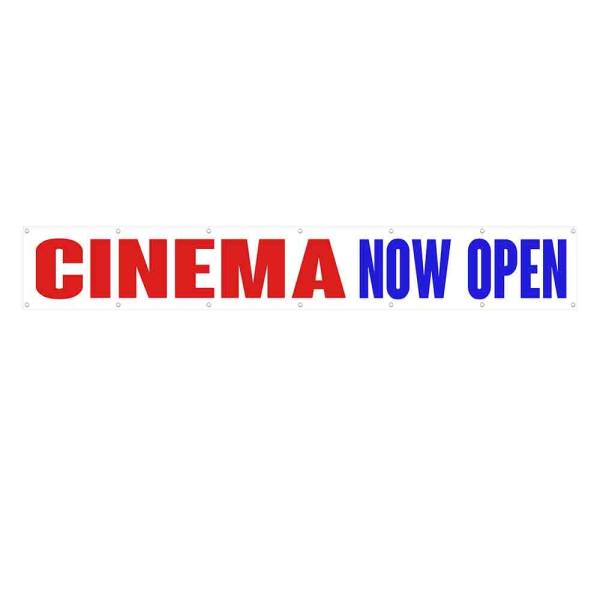 Cinema Now Open Extra Large 13 oz Banner Heavy-Dut...