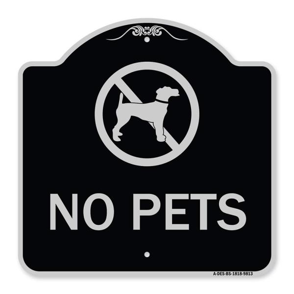 SignMission Designer Series Sign - No Pets | Black...