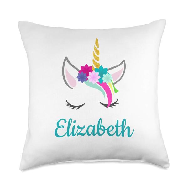 Elizabeth Name Gift Girls Personalized Unicorn Bed...
