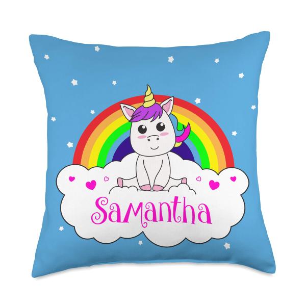 Samantha Name Gift Girls Unicorn Bedroom Decor Thr...