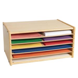 Colorations 木製オーガナイザー ペーパーストレージ用 幅20 1/4インチ x 奥行き13 1/4インチ x 高さ10 1/4インチ 建設紙 教室用 12インチ x 18インチ 9インチ x