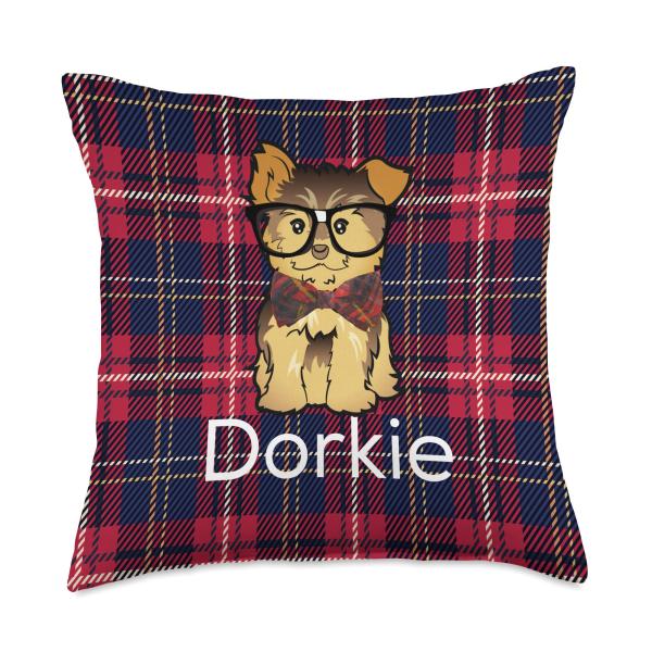 Dorkie Funny Dorky Yorkie Dog Throw Pillow