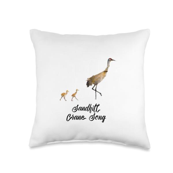 Sandhill Crane Song Design Throw Pillow