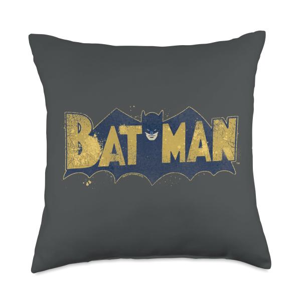 Batman Vintage Logo Splatter Throw Pillow