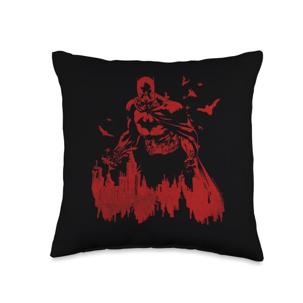 Batman Red Knight Gotham Throw Pillow