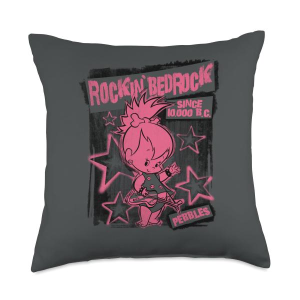 The Flintstones Punkrock Pebbles Throw Pillow