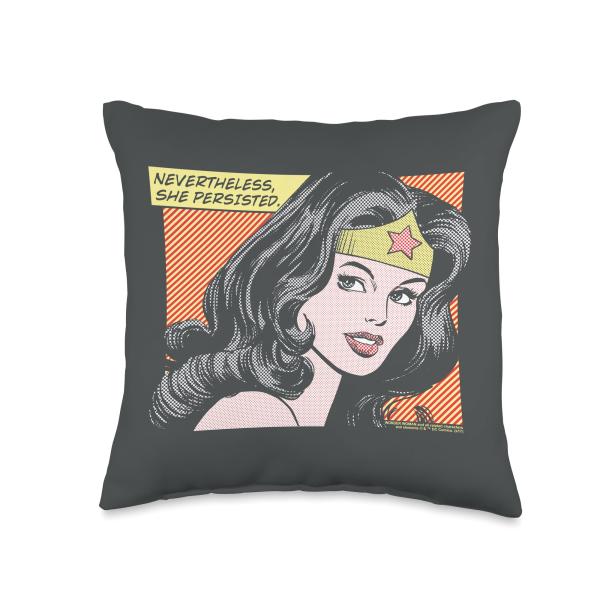 Wonder Woman She Persisted Throw Pillow