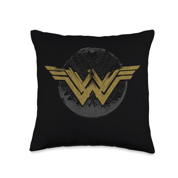 Wonder Woman Movie Distressed Logo Throw Pillow