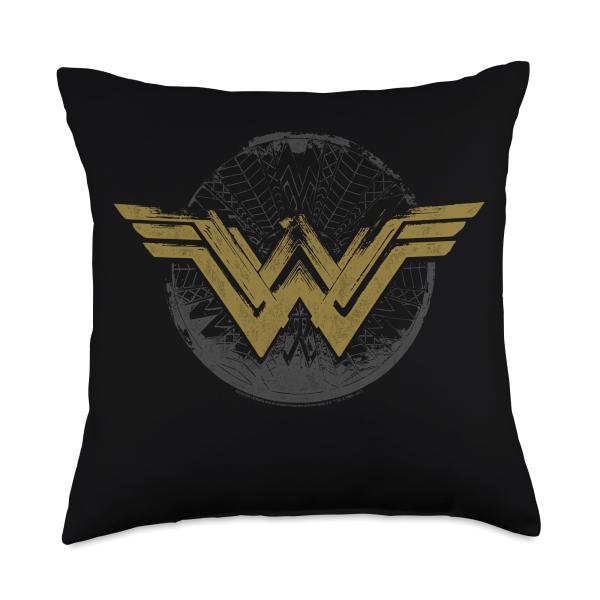 Wonder Woman Movie Distressed Logo Throw Pillow