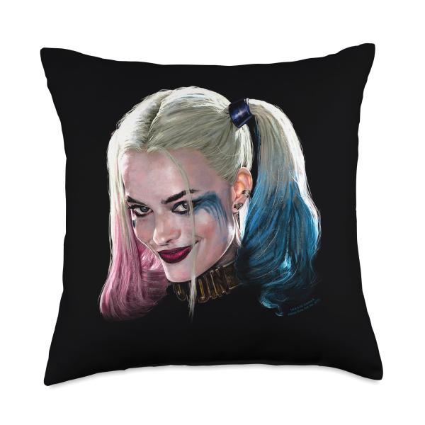 Suicide Squad Harley Quinn Head Throw Pillow