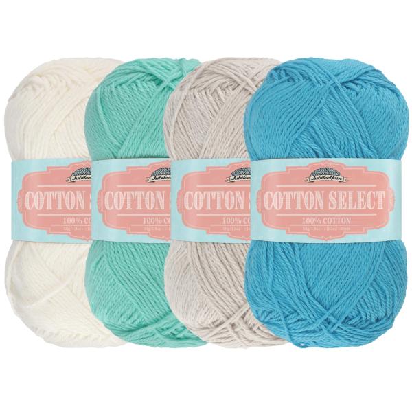 JubileeYarn Cotton Select スポーツウェイト コットン糸 4かせ詰め合わせ ...