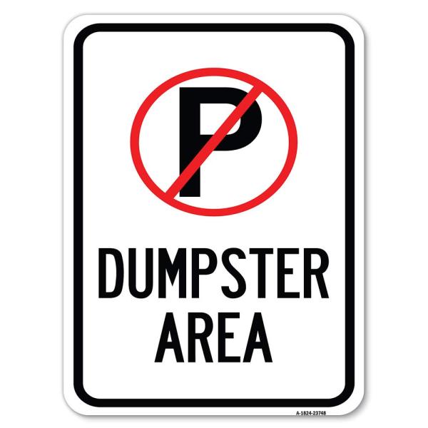 No Parking Dumpster Area | 18" X 24" Heavy-Gauge A...