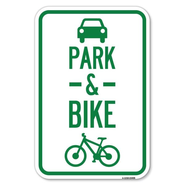 Park ＆ Ride (With Bicycle Graphic | 12" X 18" Heav...