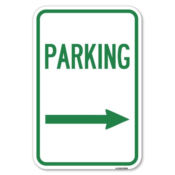 Parking Sign (Right Arrow) | 12" X 18" Heavy-Gauge...