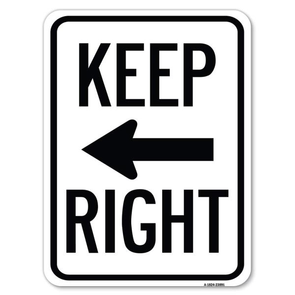 Keep Right Sign (Right Arrow) | 18" X 24" Heavy-Ga...