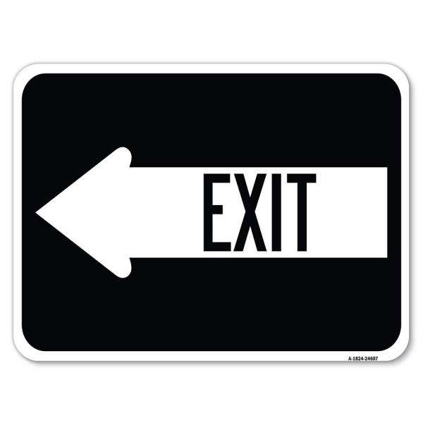 Exit (with Left Arrow) | 18" X 24" Heavy-Gauge Alu...