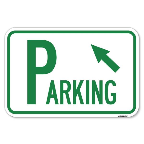Parking with Arrow Pointing to Top Left | 12" X 18...