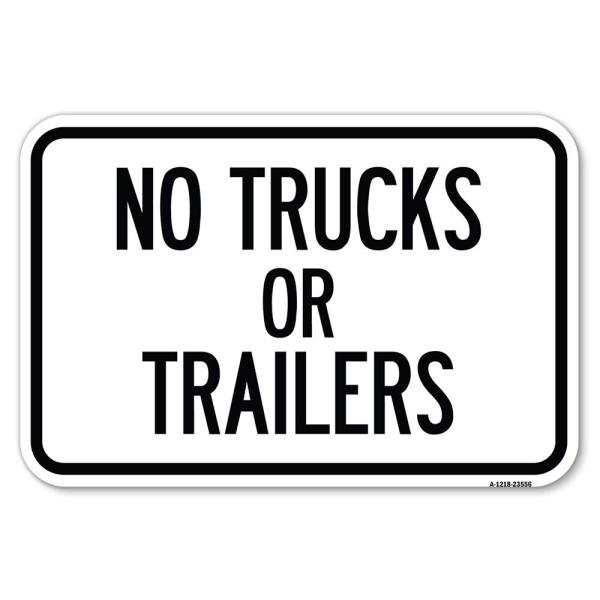 No Trucks or Trailers | 12" X 18" Heavy-Gauge Alum...