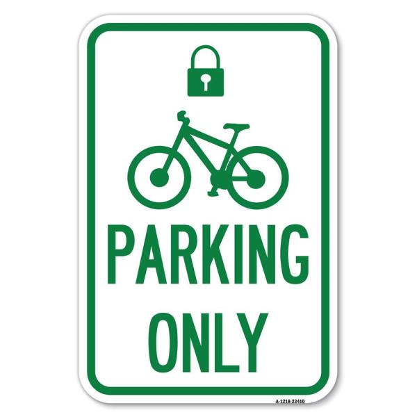 Parking Only (with Cycle and Lock Symbol) | 12" X ...