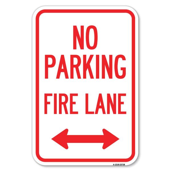 No Parking Fire Lane (with Bidirectional Arrow) | ...