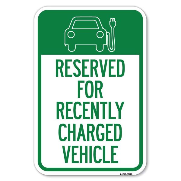 Reserved for Recently Charged Vehicle with Graphic...