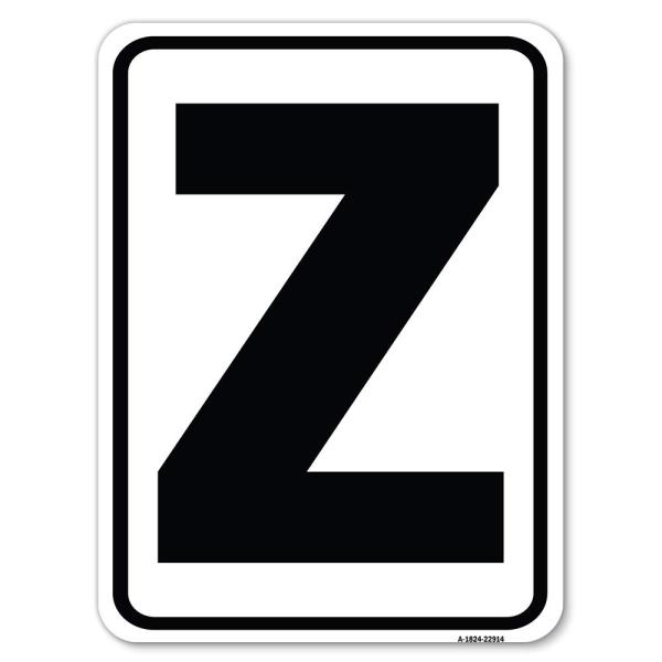 Sign with Letter Z | 18" X 24" Heavy-Gauge Aluminu...