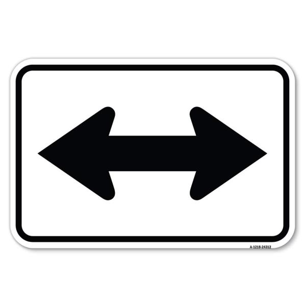 Bidirectional Arrow (Black) | 12" X 18" Heavy-Gaug...