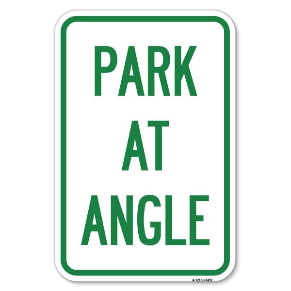 Park at Angle | 12" X 18" Heavy-Gauge Aluminum Rus...