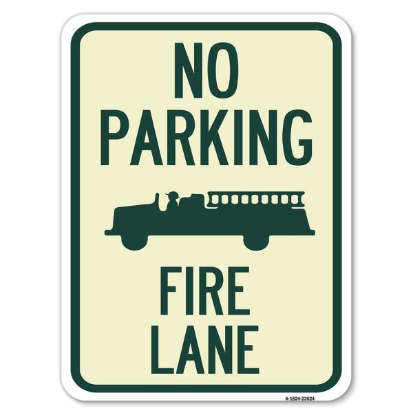 No Parking Fire Lane with Graphic | 18" X 24" Heav...