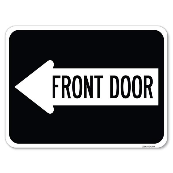 Front Door (with Left Arrow) | 18" X 24" Heavy-Gau...