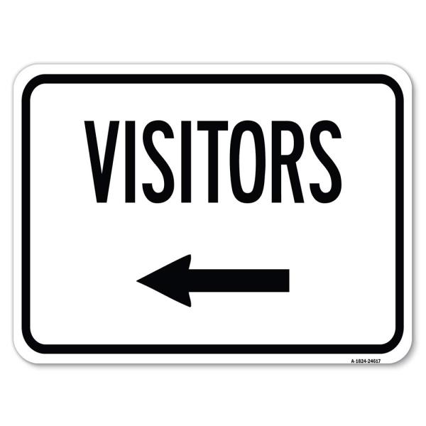 Visitors with Left Arrow | 18" X 24" Heavy-Gauge A...