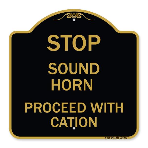 SignMission Designer Series Sign - Stop Sound Horn...