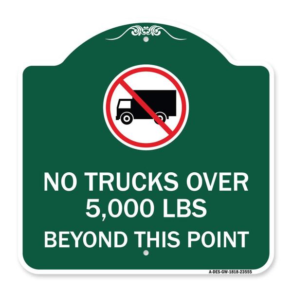 SignMission Designer Series Sign - No Trucks Over ...