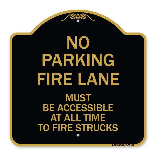 SignMission Designer Series Sign - Fire Lane Must ...