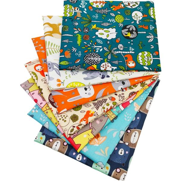 Qimicody Fat Quarters ファブリックバンドル 7ピース 100%コットン 20イ...