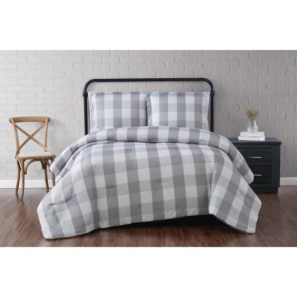 TRULY SOFT Everyday Buffalo Plaid Gray Polyester 2...