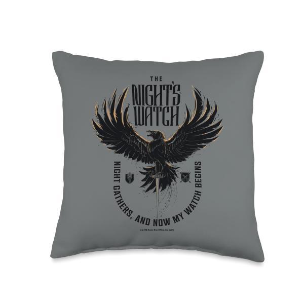 Game of Thrones The Night's Watch Crow Throw Pillo...