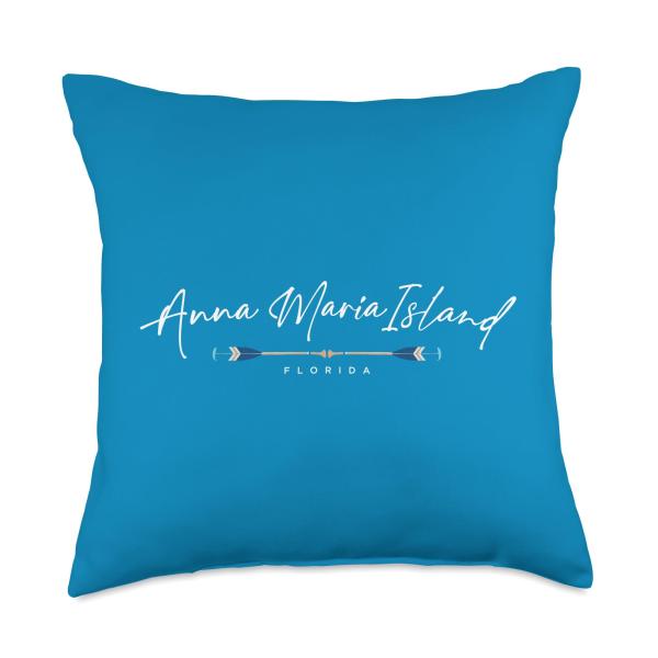 Anna Maria Island Florida Beach Graphic Throw Pill...