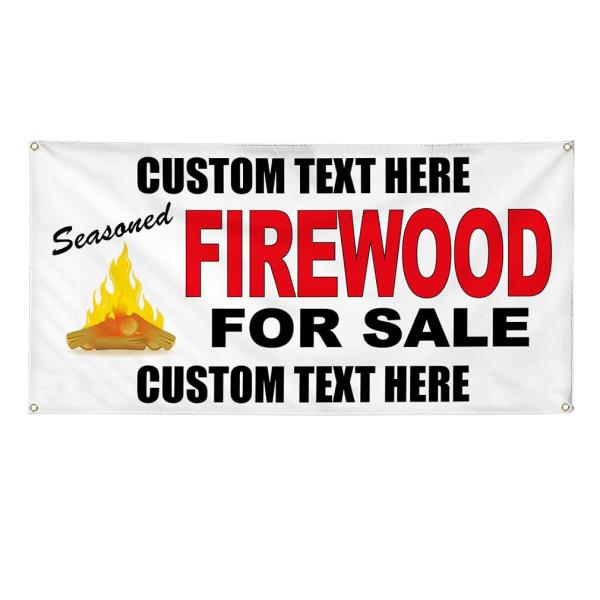 Custom Vinyl Banner Multiple Sizes Firewood for Sa...