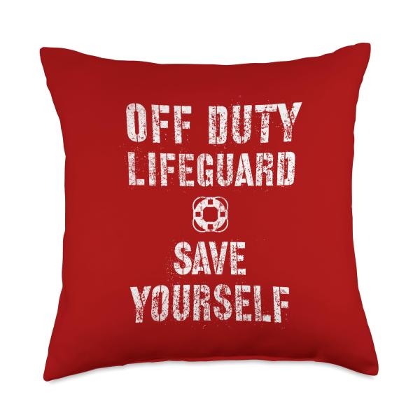 Cute SAVE YOURSELF OFF DUTY Lifeguard Swimming Poo...