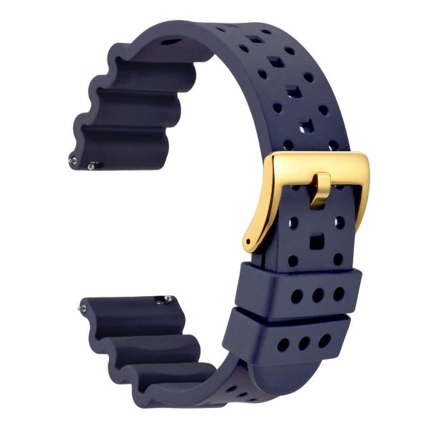 WOCCI 22mm Ventilated Watch Band for Men, FKM Rubb...