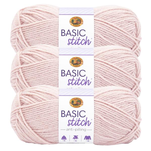(3パック)Lion Brand Yarn 202-409F ベーシックステッチ アンチピリング糸 ...
