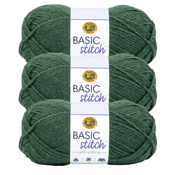 (3パック) Lion Brand Yarn 202-407K ベーシックステッチ 抗ピリング糸 パ...