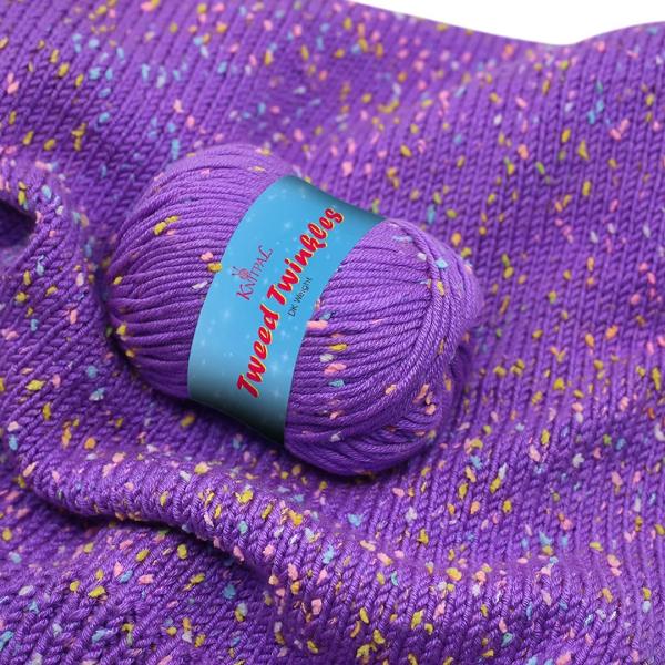 KnitPal ツイードトゥインクルズ ソフトニット＆かぎ針編み糸 ベビープロジェクト用 8パック ...